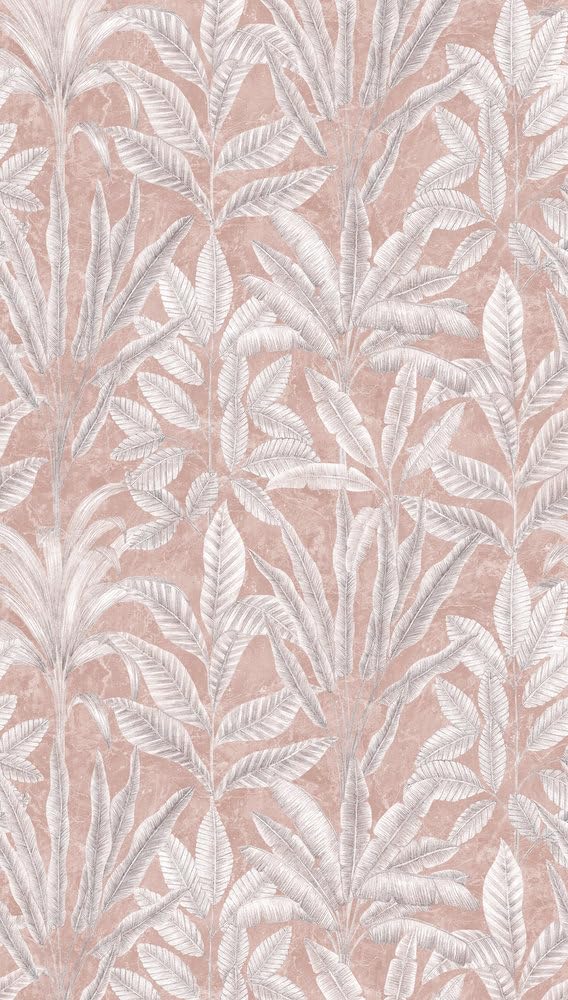 A.S. Création Non-Woven Wallpaper - Palm Leaves Wallpaper in Grey, White and Mauve - Wall Wallpaper for Various Rooms - XXL Wall Picture 2.80 m x 1.59 m