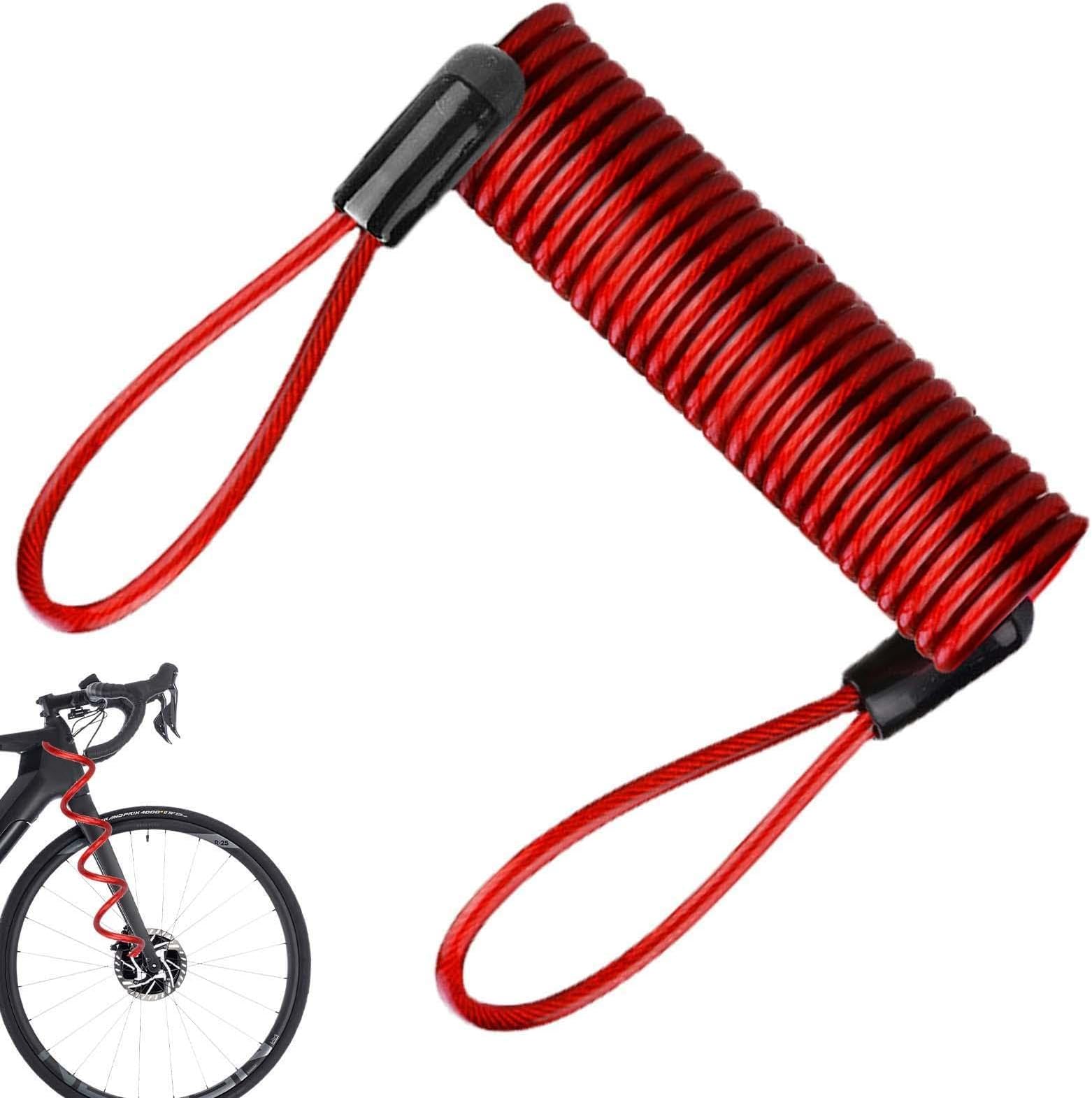 Helmets Lock Cable - Double Ring Safety Cable For Lock - Security Steel Wire Spring Reminder Rope For Scooter Motorcycle MotorVehicle Baggage Helmets Lock