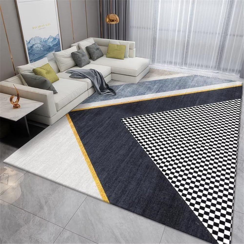 Tapis chambre enfant fille doux et facile à nettoyer gris foncé