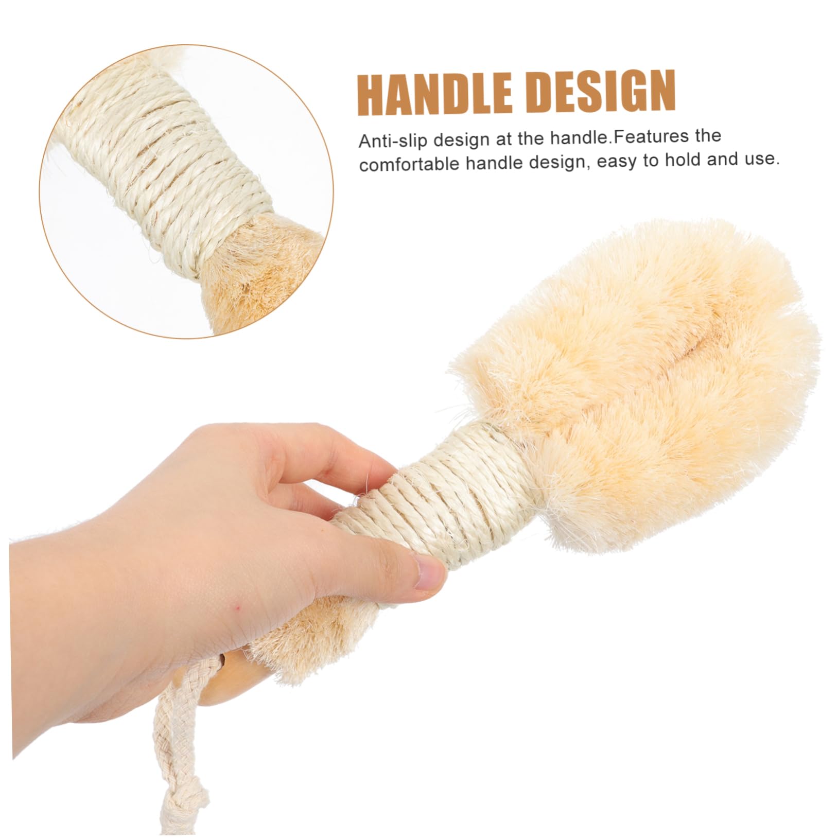 SHERCHPRY 3 Pezzi Spazzola Esfoliante in Vegetale Scrubber Bagno Comfort e Durevole per Pulizia Profonda Gambe Braccia e Torace Strumento Casa Doccia