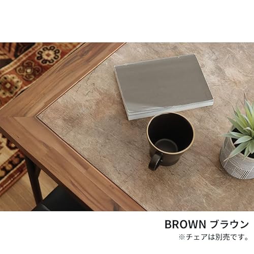 ダイニングテーブル 食卓テーブル 4人掛け 長方形 テーブル 単品 幅120 奥行75 高さ72 木製 節有り フレーム お手入れしやすい 石目調 メラミン天板 メイ ブラウン石目調/ブラウン 【 マナベ 】 [4]