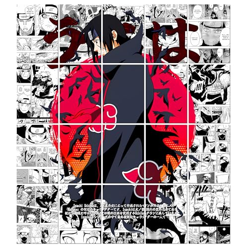 Image of MODERN GALLERY MART Pack of 20 Naruto Itachi Uchiha Manga Poster | A4 Size Anime Wall Art (8.3 x 11.7 inch) | Manga Posters with Glue Dots | Anime Poster for Bedroom, Living Room, Office