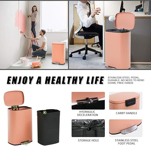 Miniatura 10 de Basurero de acero inoxidable automático sin tacto, con tapa para cocina, sala de estar, oficina, baño, sensor de movimiento electrónico sin contacto