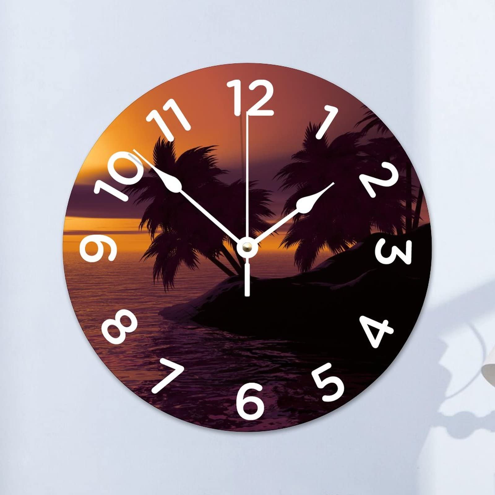 Horloge murale en bois 38 cm à piles pour decoration maison moderne