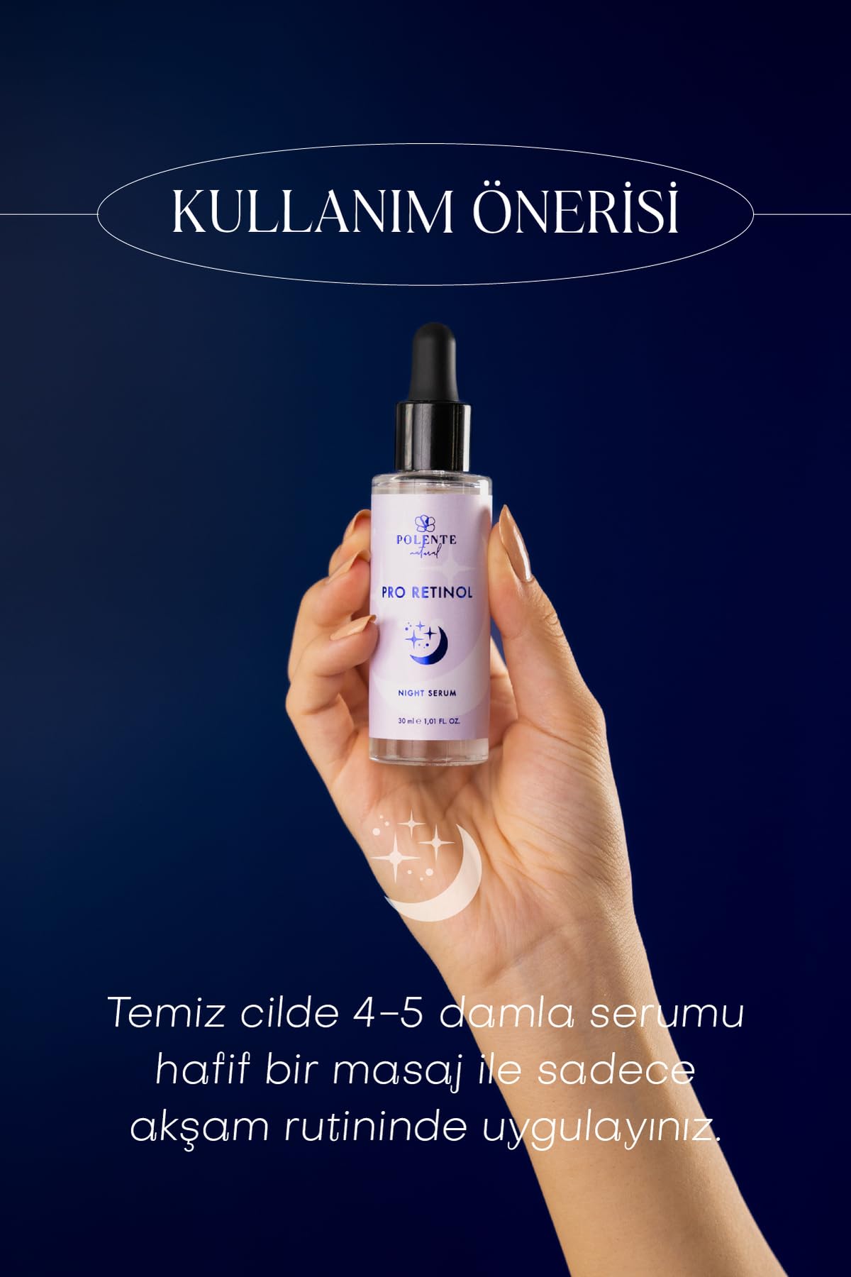 Polente Natural - PRO RETİNOL NIGHT SERUM Retinol İçeren Yaşlanma Karşıtı Gece Bakım Serumu (30 ml)