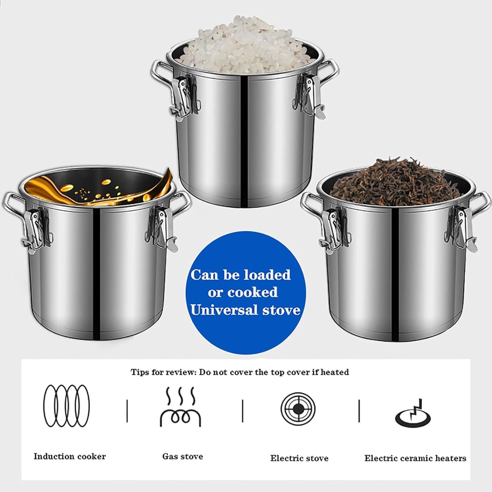 Garosa Marmite à Soupe 30CM Acier Inoxydable Hot Pot Cuisinière à Induction Maison Cuisine