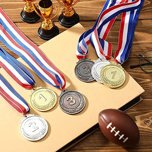 BOBOZHONG Metall-Medaillen,3PCS Metall-Gold-Silber-Bronze-Preismedaillen mit Halsband, Metall-Siegermedaille im olympischen Stil Winner Gewinner Medaillen für Veranstaltungen,Klassenzimmer,Sport