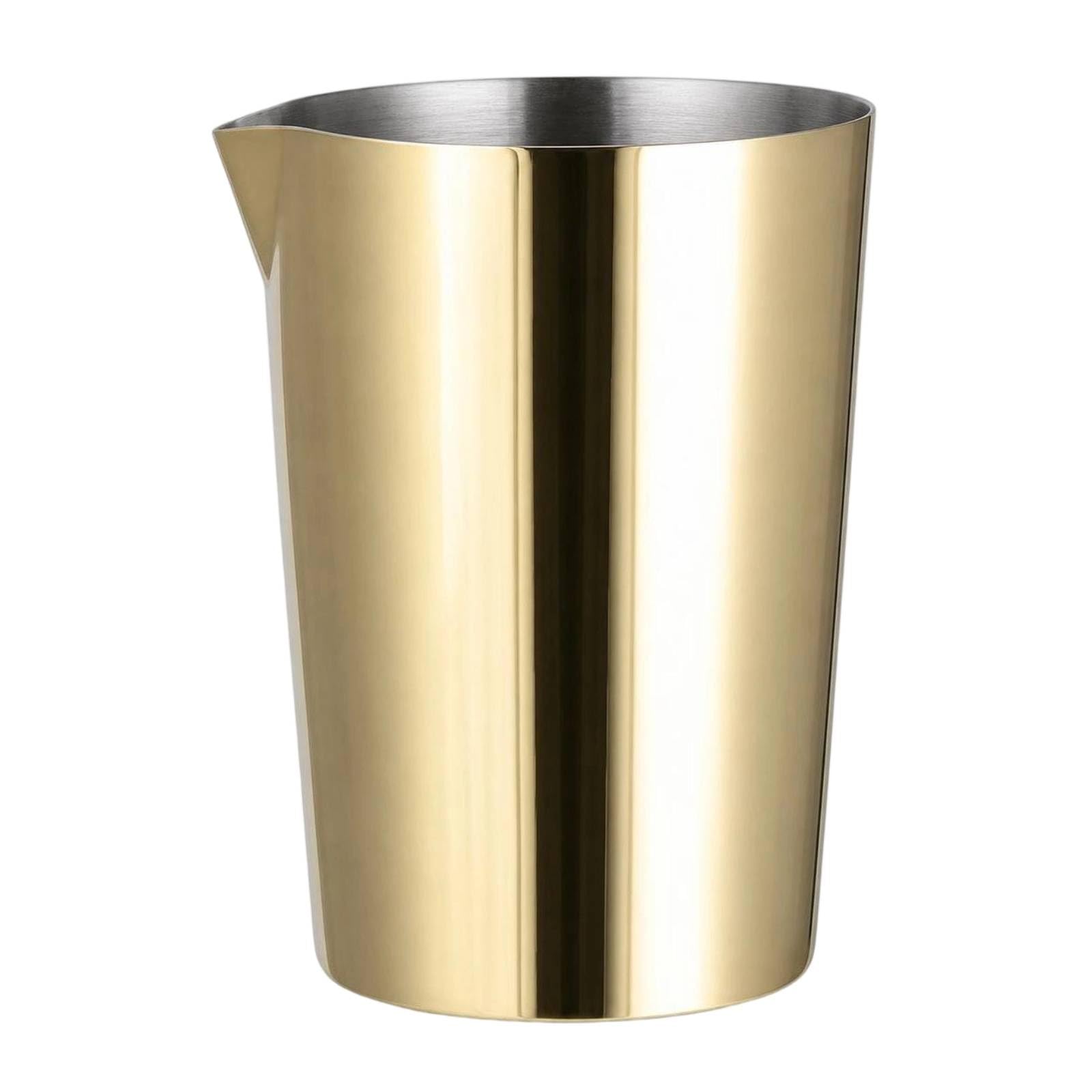 Recipiente para barman y cocteleros: vaso mezclador de acero inoxidable dorado