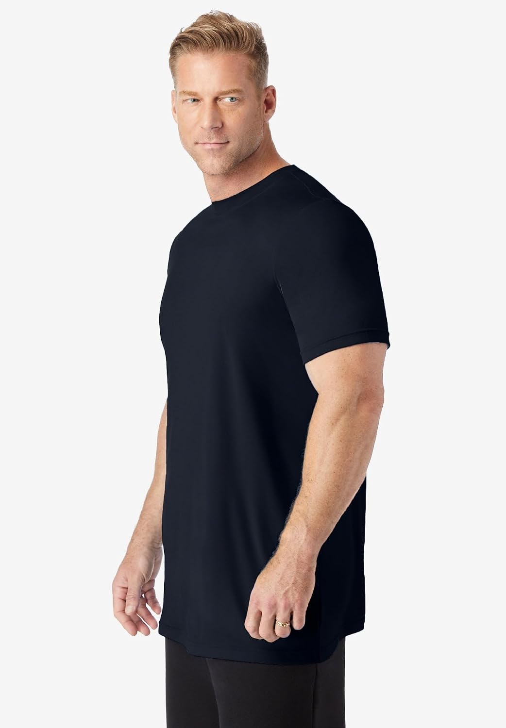 KingSize Men's Big & Tall No Sweat Longer-Length Short Sleeve Crewneck Tee