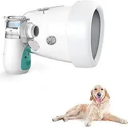 Nebulizador de animais de estimação para cães, nebulizador e máscara inaladora para cães, baixo ruído, adequado para cães, verde (G)