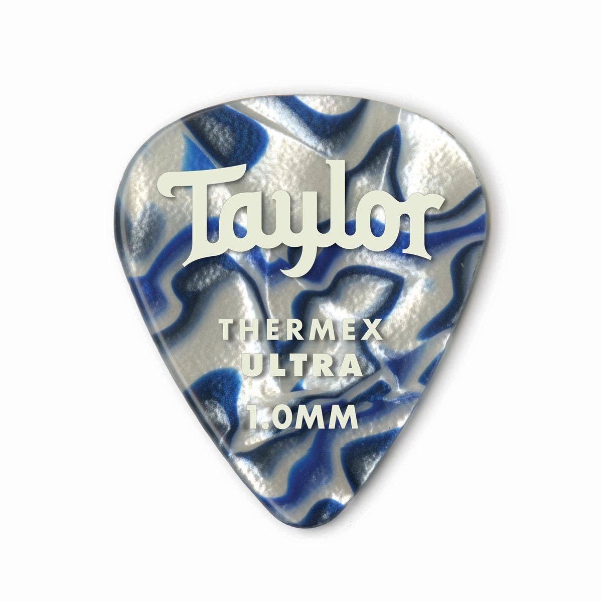 Taylor Premium Darktone 351 Thermex Ultra - Plettri a spirale blu, 1,00 mm, confezione da 6
