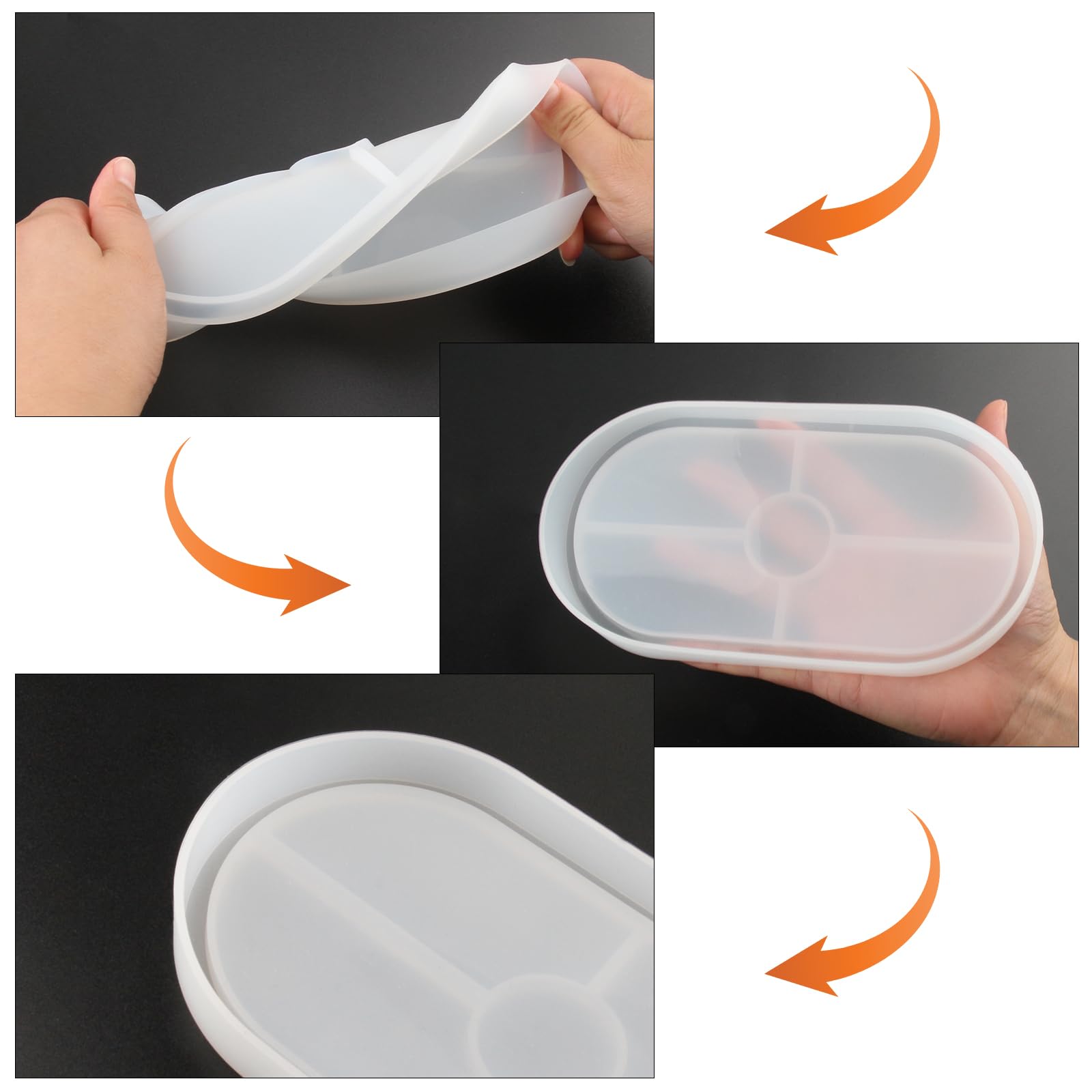 7 Pezzi Stampi Silicone Per Resina - Forme Diverse Per Sottobicchieri E Vassoi - Foto 11