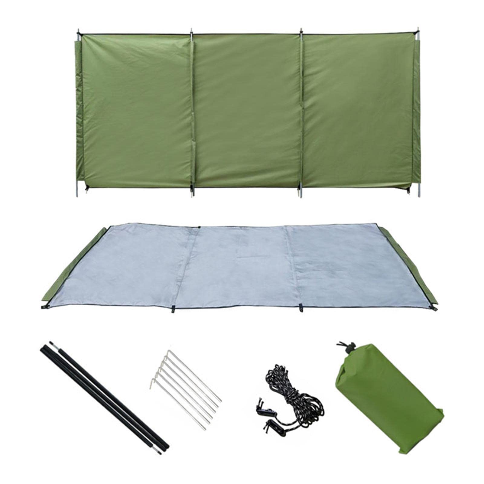 Brise-vent pliable pour le camping – Pare-brise et pare-soleil pour poêle d'extérieur – Pare-vue d'hiver avec tiges de support – 3 tailles pour jardin, pique-nique, barbecue et protection contre les