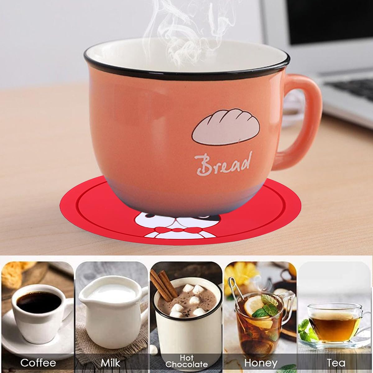 Scalda Bevande, Scalda Tazza USB, Tazze Da Caffè, Coffee Warmer, Riscaldatore Caffè Intelligente, Scaldatazze da Caffè, Scaldabagno Tazza USB Ufficio/Casa, Tazza Termica Caffè/Tè
