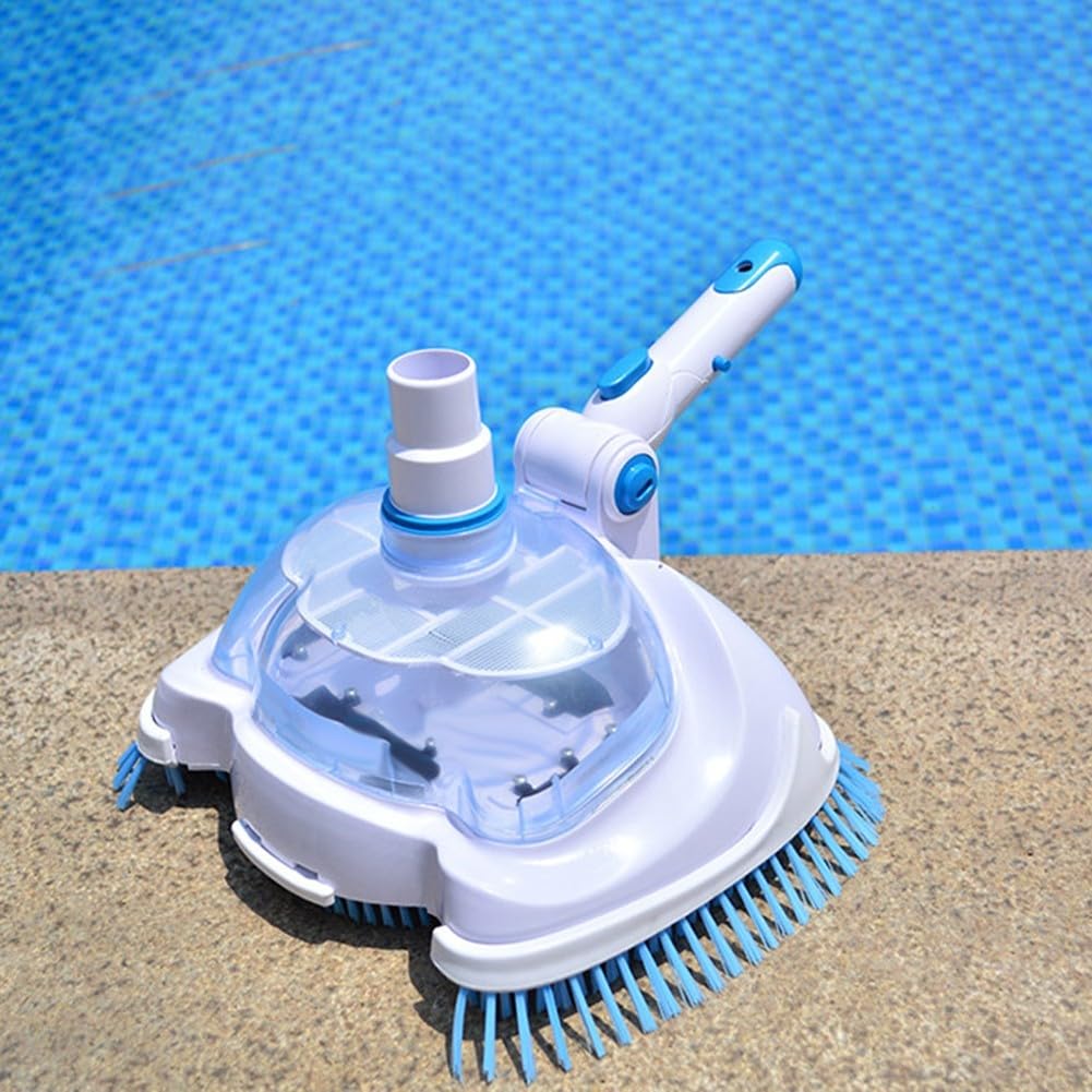 Cabezal de aspiradora de piscina para piscinas en el suelo y sobre el suelo, cepillo limpiador de succión ABS para vinilo para azulejos de hormigón, diseño giratorio ligero con conexión de manguera