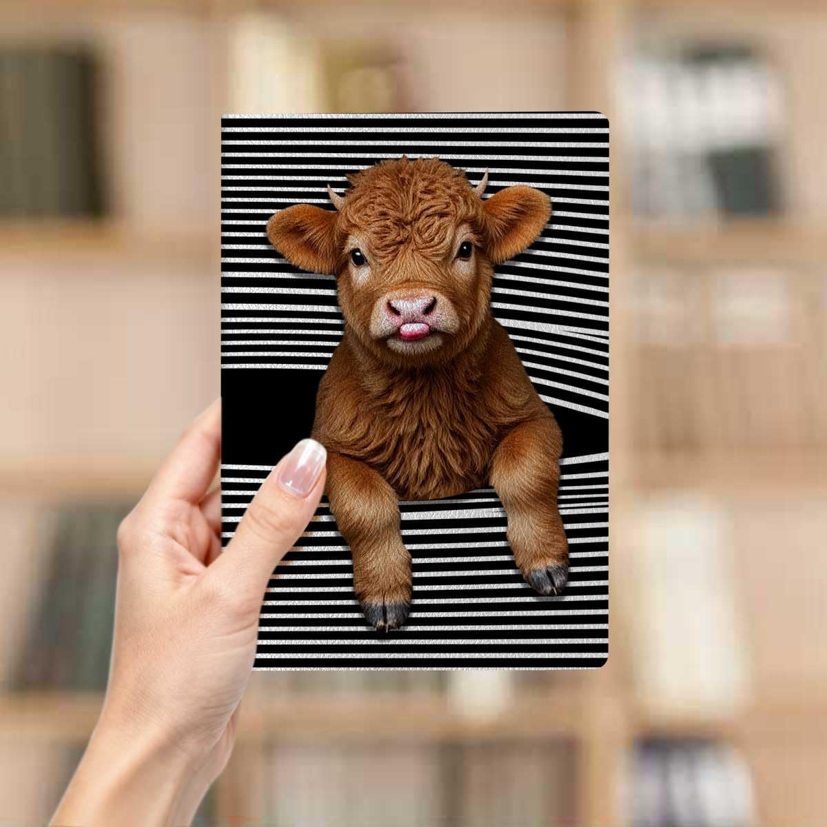 Cute Panda Leather Notebooks for Work, Animal Striped A5 80 Pages Journal Notebook for Note Taking, 8.3 x 5.8 inch Writing Diary Subject Notebooks Planner, Travel Journaling, Gift for Animal Lovers