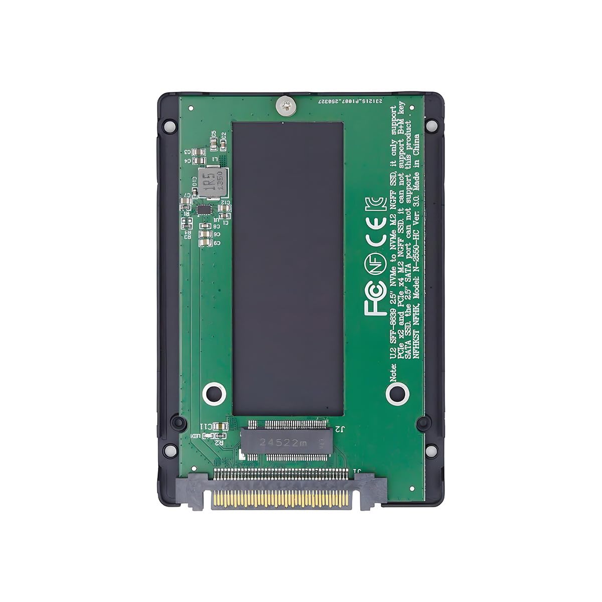 SFF-8639 NVME U.2 to M.2 M-Key PCIe SSD Case Enclosure for Mainboard Compatible with SSD 750 p3600 p3700