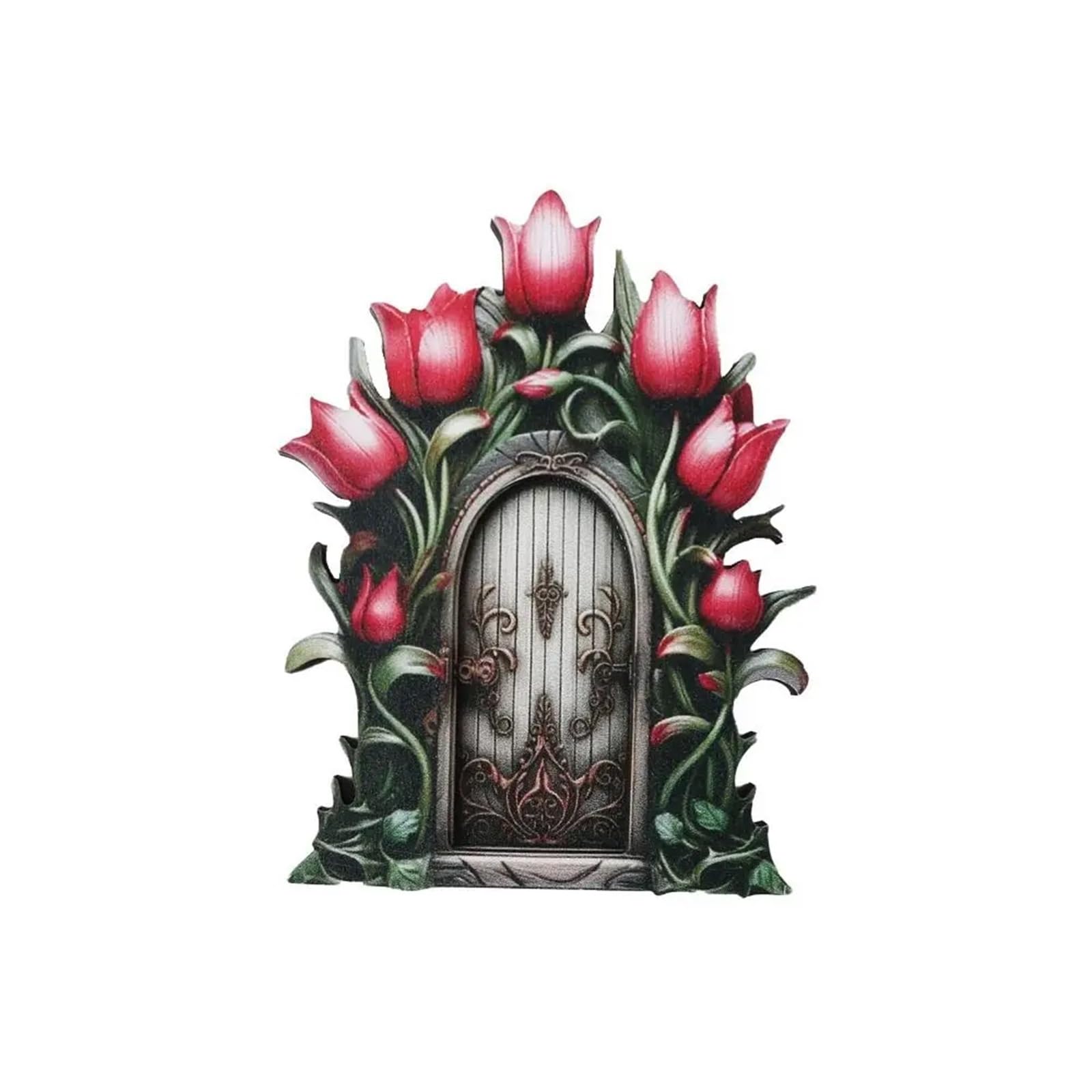 Dazhua Handmade Wooden Fairy Gnome Door Figurine - Miniature Elf Door for Fairy Gardens and Home Decor(02)