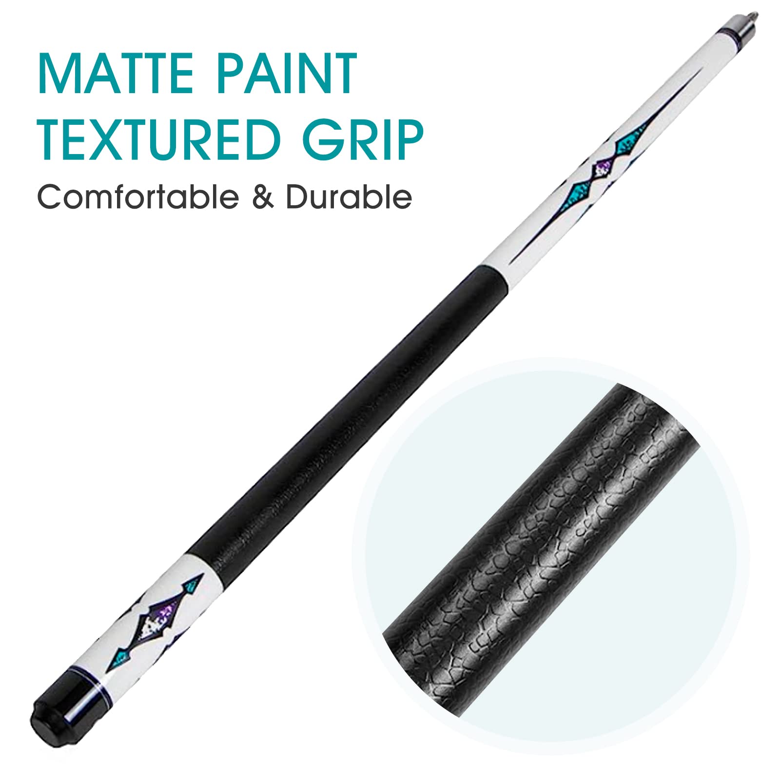 Adevar Billard Queue,Billiard Queu mit Rutschfester Griff Kanadischer Ahorn Pool Queue mit Edelstahl Gelenk 57'' Snooker Queue Set mit Leder Aufbewahrungstasche Billiard Cue für Billard Enthusiasten