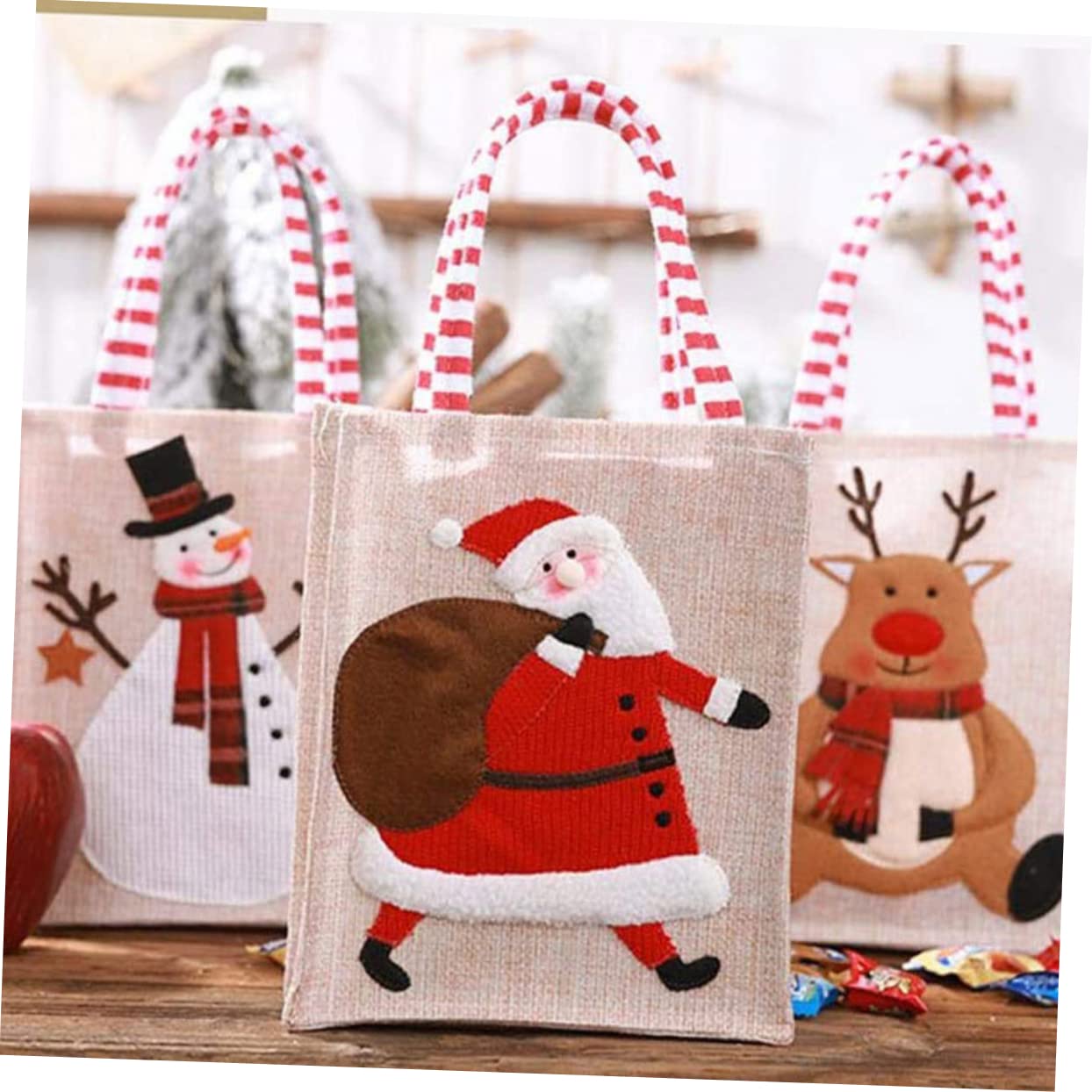 ABOOFAN 9 Pz Sacchetto Sacchettini Bomboniere Borsa Per Bomboniere Sacchetti Regalo in Tessuto Natalizio Sacchetti Regalo Per Le Vacanze Buste Natalizie Natale Stoffa Decorare
