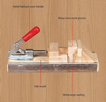 Semi-Automatic Triangular Cone-Shaped Moxibustion Maker,Handheld Moxa Cone Mold Tool for Home Use