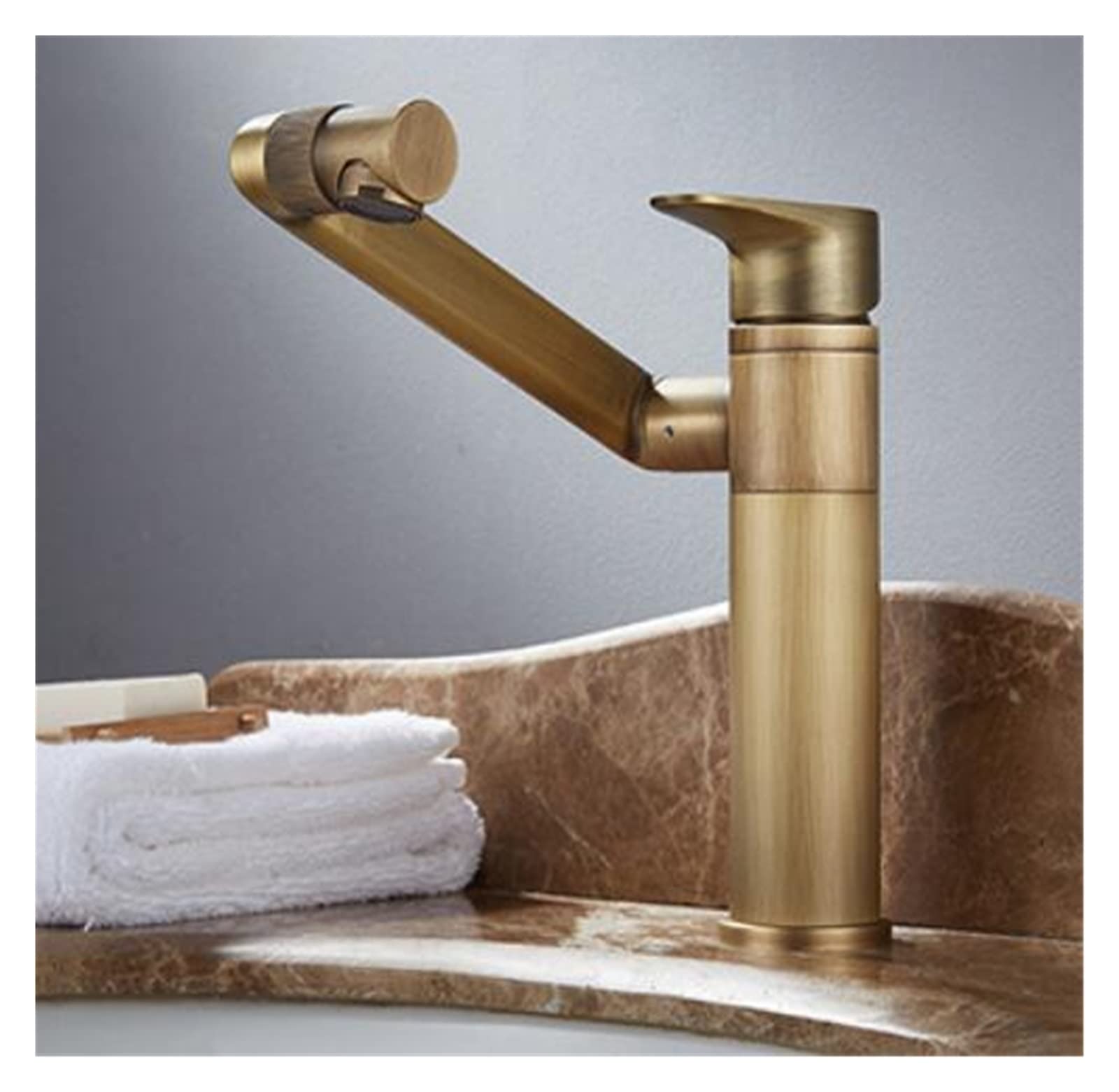 Robinet de salle de bains noir mat pour vasque moderne avec bec rotatif pratique