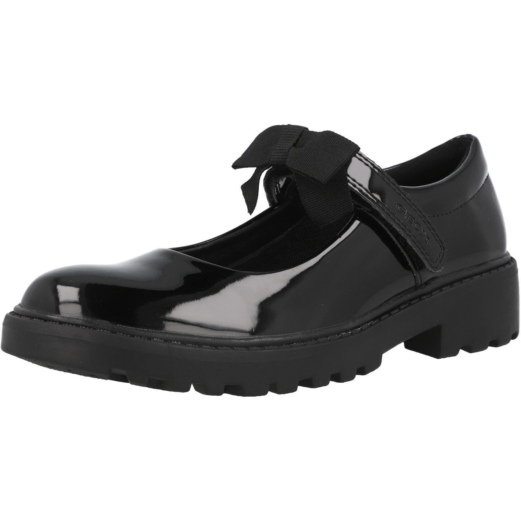 Geox J Casey Girl E Ballet Flat, Black, 8 UK