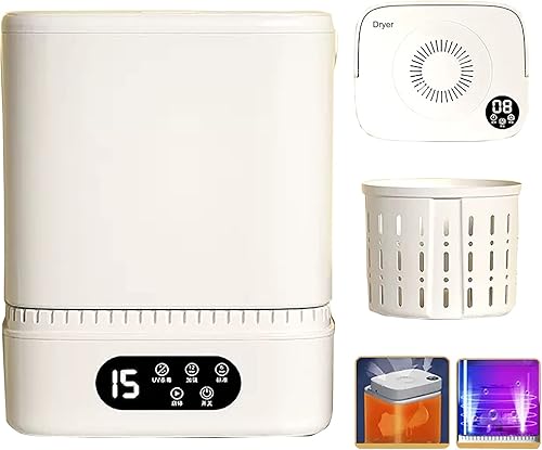 REALN Lavadora y secadora portátil con esterilización, mini lavadora de encimera, lavadora compacta para ropa interior, apartamentos, casas