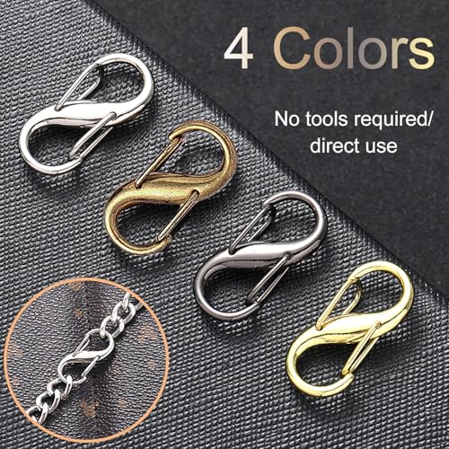 YPYMOD 16 Stück S Förmig Reißverschluss Clip, Klein Karabinerhaken Reißverschluss Diebstahlschutz für Rucksack Koffer Schlüsselbund Outdoor Camping(2,9cm*1,4cm)