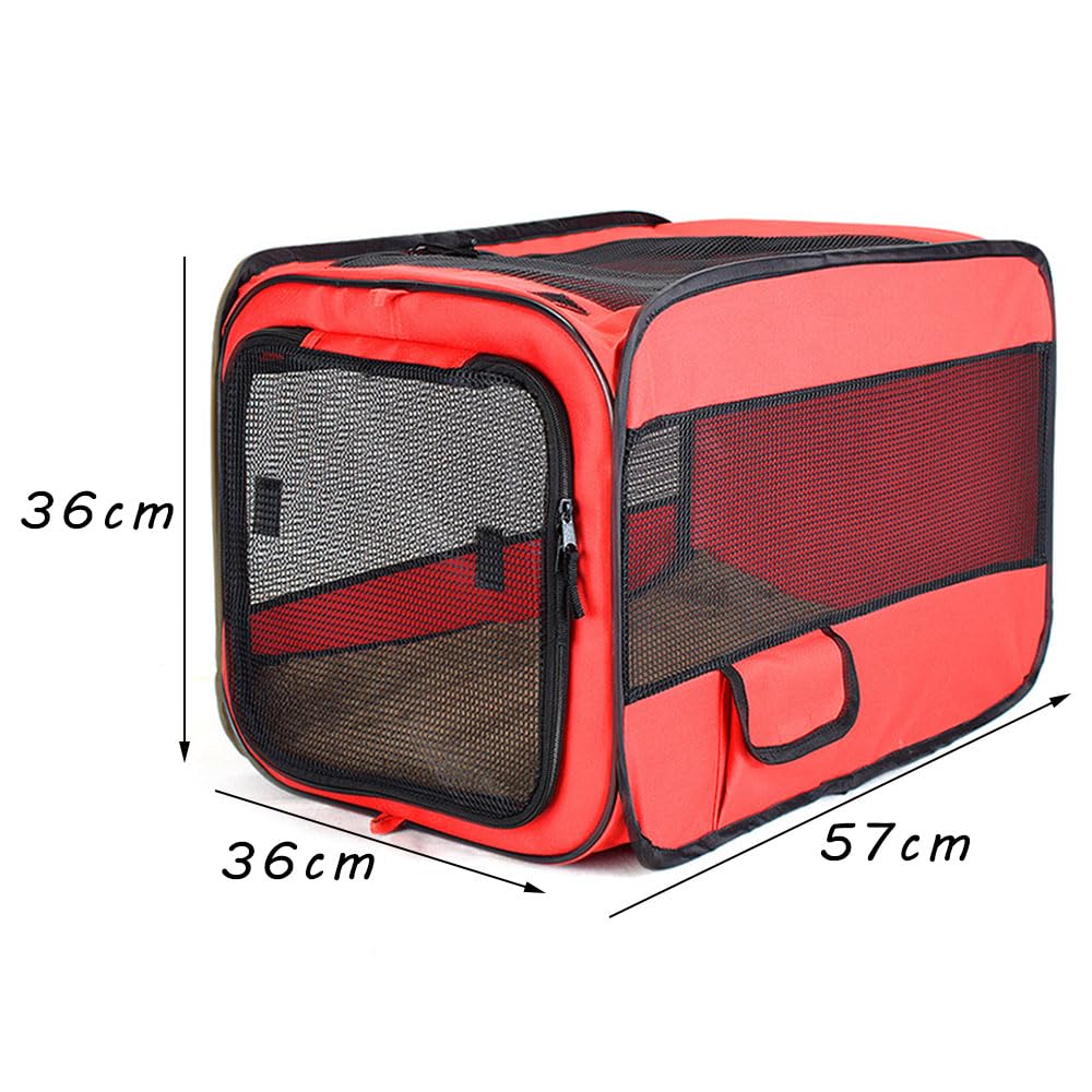 Trasportino per Cani per VW ID.3 (E11 2019-2025 2026),Gabbia per Animali Pieghevole con Tasca per Cintura di Sicurezza,Box Auto in Tessuto Oxford Resistente per Viaggi,Red