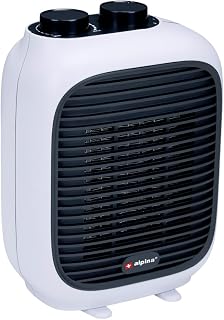 alpina Heizlüfter 1500W – Elektrischer Heizstrahler für warme & kalte Luft – Mini Elektroheizung mit Griff – Kompakt für Räume 10–15 m² Zeltheizung Warmluftgebläse – Weiß