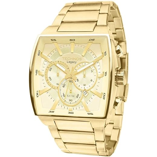 Relógio Technos, Pulseira de Aço, Masculino, Dourado