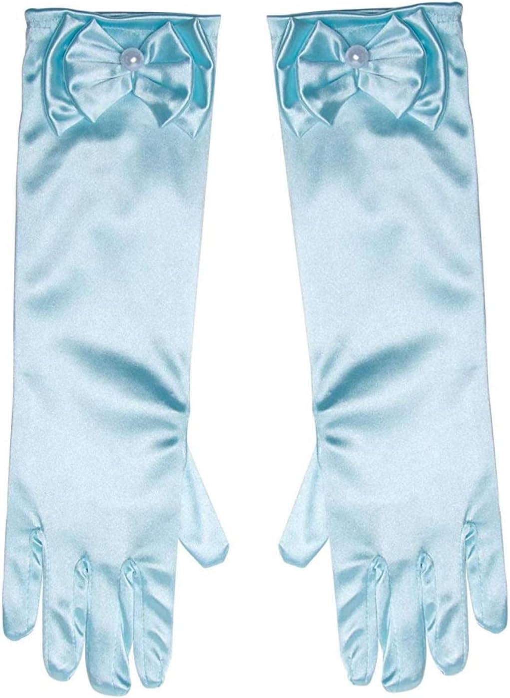 Aslana 11.5" Long Satin Gloves Bowknot for 4-9 yrs Girls Kids Flower Girls Princess Cosplay