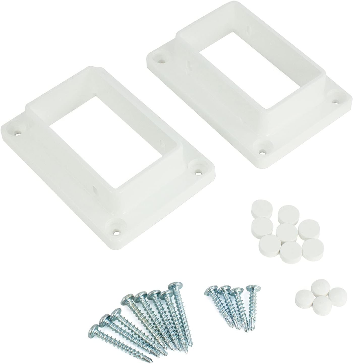 Plum Fittings 2" x 3 1/2" Slotted Handrail Bracket Kit | Vinyl Fence Brackets | Screws Included | White