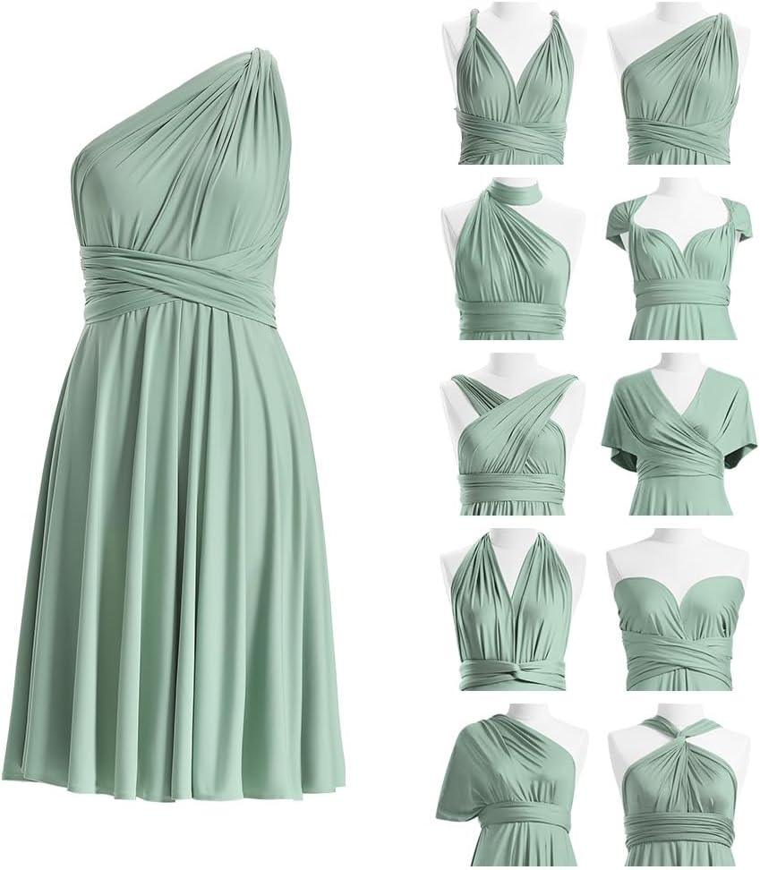 green vera wang dress Beautiful Spandex Multi Way Bridesmaid Dress, Women Summer Dress,Conve –  Cutedressy main image 0