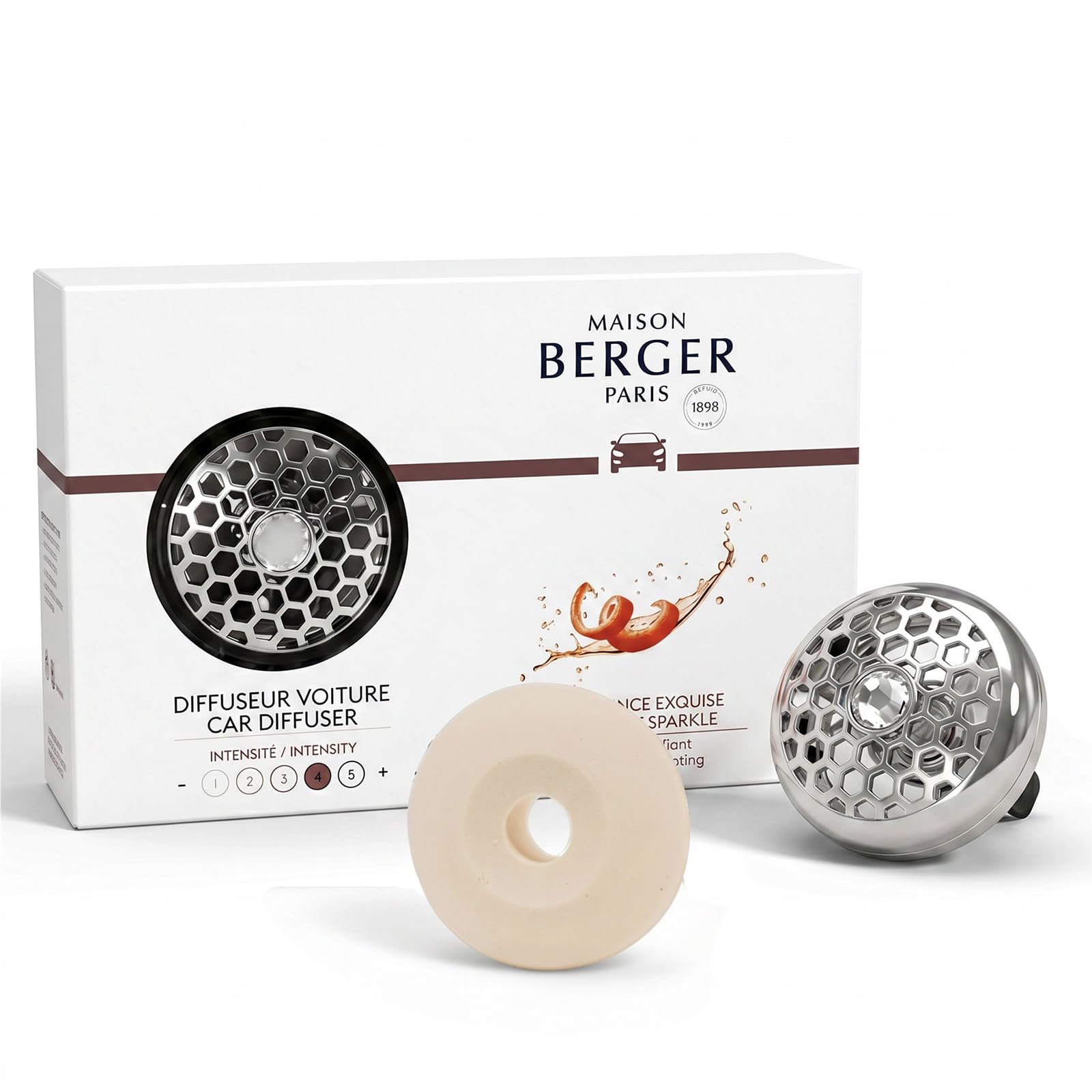 Maison Berger Silver Exquisite Sparkle Car Diffuser Set