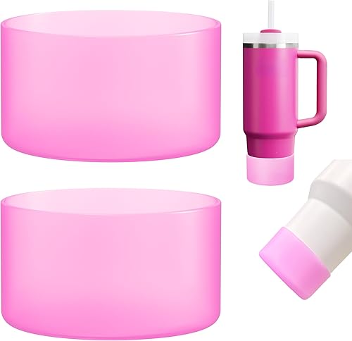 Miniatura 10 de LONPARRY Stanley - Paquete de 2 botas de silicona para vaso Stanley 40 30 oz Quencher Adventure, bota inferior para Stanley IceFlow 30 20 oz, funda