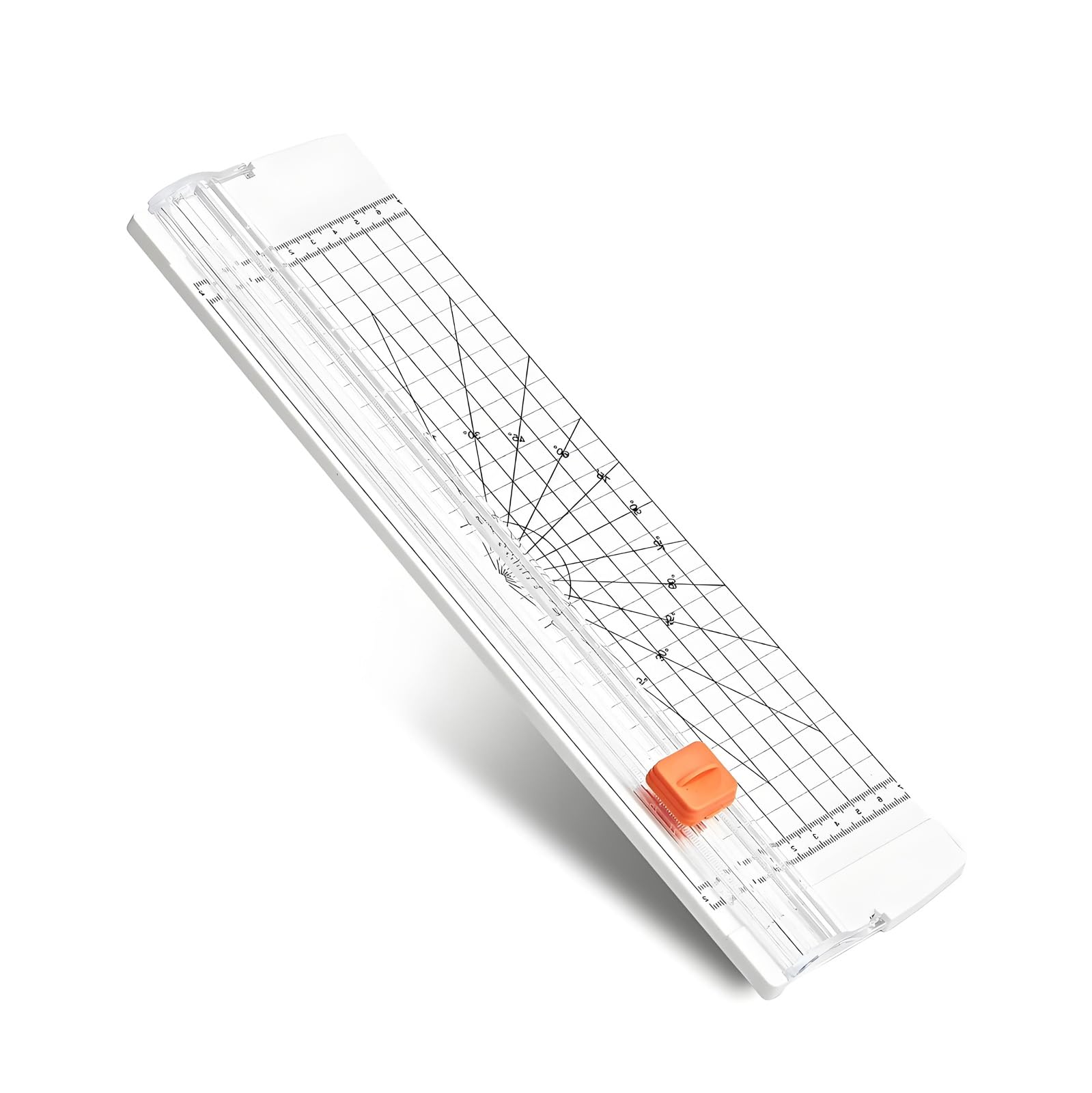 14 Inch Paper Cutter Guillotine Paper Trimmers A4 Portable Paper Trimmer Card Cutter with Automatic Security Safeguard and Side Ruler for Handcraft Project Coupon Label Cardstock (White)