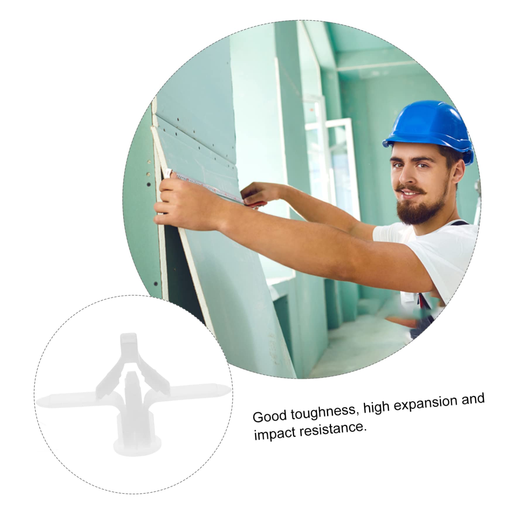 SOLUSTRE Dry Wall Anchor 200 Pcs Expansion Tubes Lightweight Portable Strong Grip Firm Fixing Power