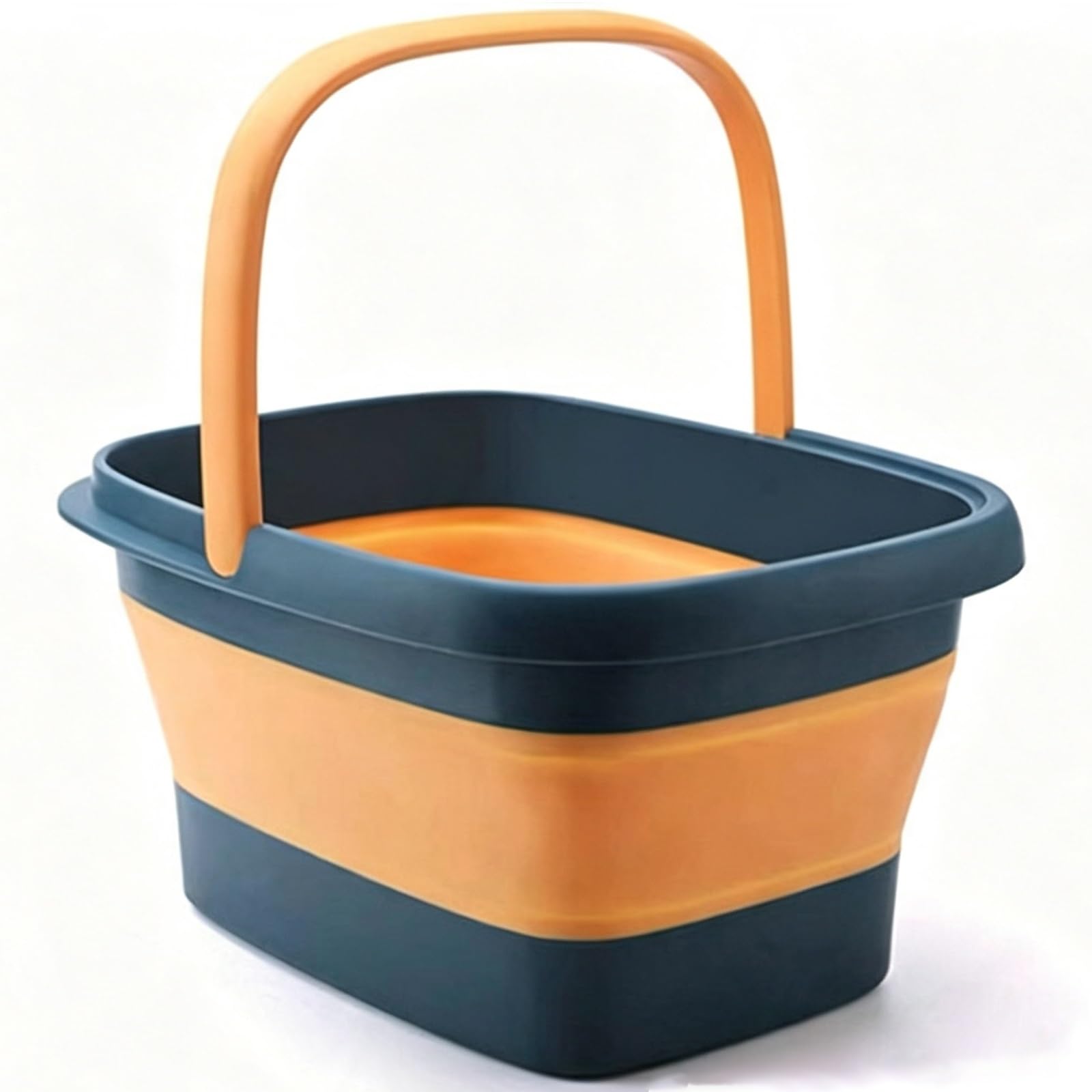 Vasca da Bagno Pieghevole for I Piedi, Con Maniglia Il Trasporto Portatile | Design Con Rotelle for Massaggio, Disponibile In Più Colori, Facile da Riporre(Blue,17.5x13.4x9.1in)