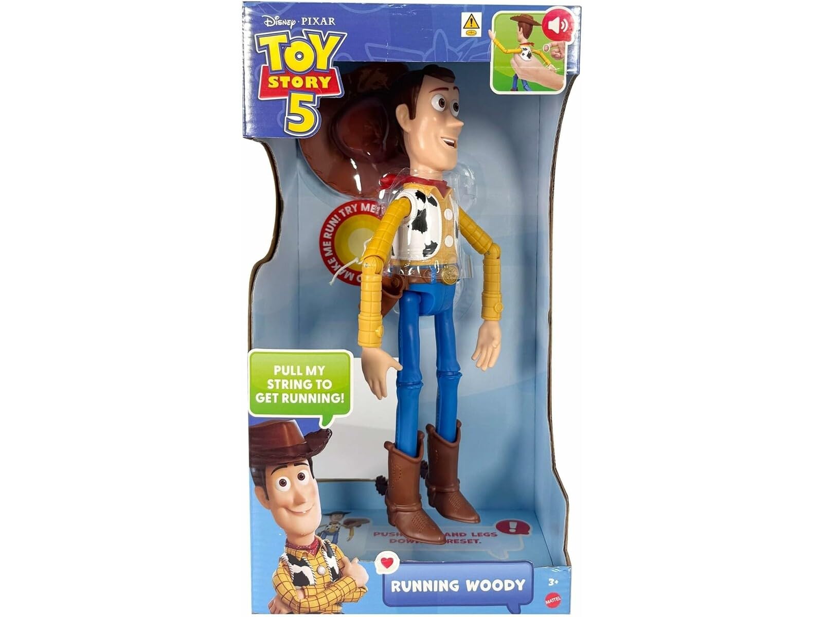 Mattel Disney und Pixar Toy Story 5 Woody Läufer | 30 cm große Actionfigur mit über 50 Sätzen und Geräuschen aus dem Film, authentisches Modell