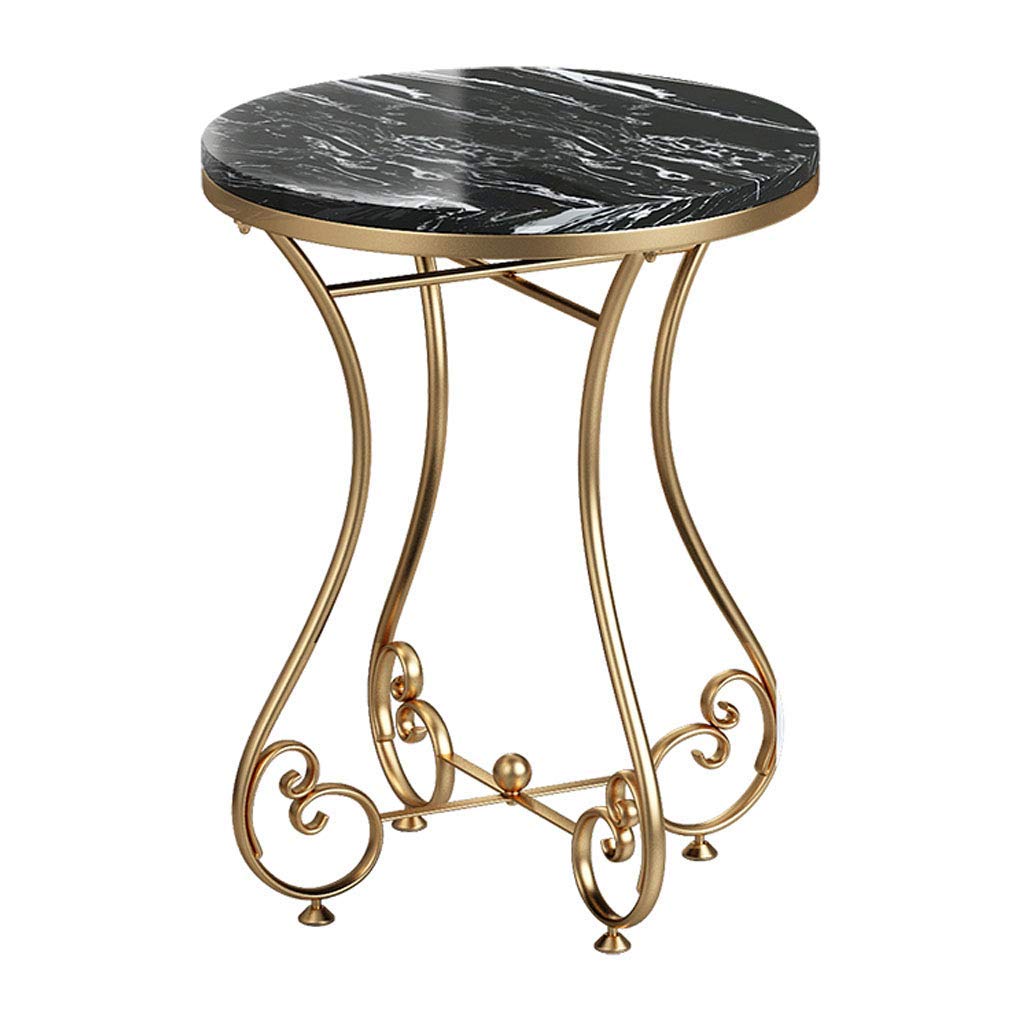 Table d'angle en faux marbre au design luxueux et épuré