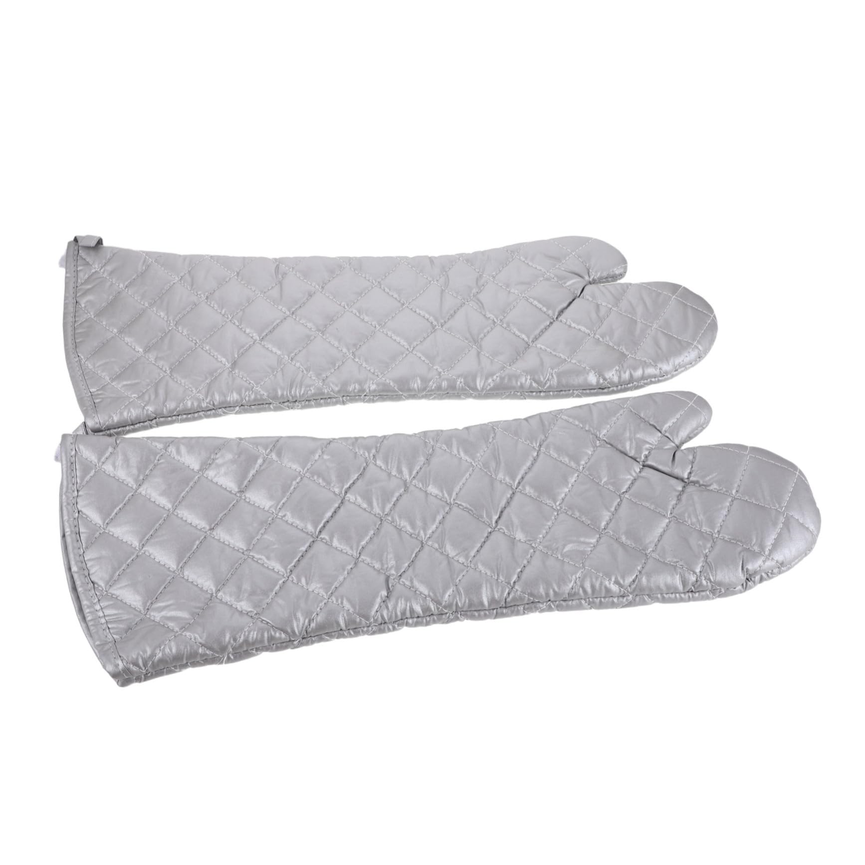 OUNONA Guantes de Horno Resistentes al Calor Protectores Térmicos para Cocina y Barbacoa Resistentes Altas Temperaturas Anti-Quemaduras para Hornear y Limpiar de Unidades Plateadas
