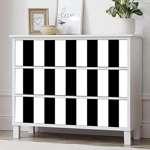 Miniatura 6 de Amiya Revestimiento de pared autoadhesivo con rayas blancas y negras, resistente al agua, fácil de limpiar, mejora la decoración de tu hogar, sala