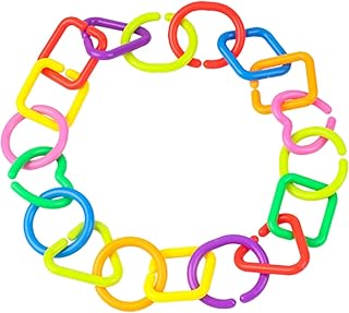 Toyvian 35 Peças De Fivela De Corrente Geométrica Para Crianças Anel De Corrente Para Crianças Elos De Corrente De Plástico Anéis De Conexão Infantis Brinquedos De Viagem Para
