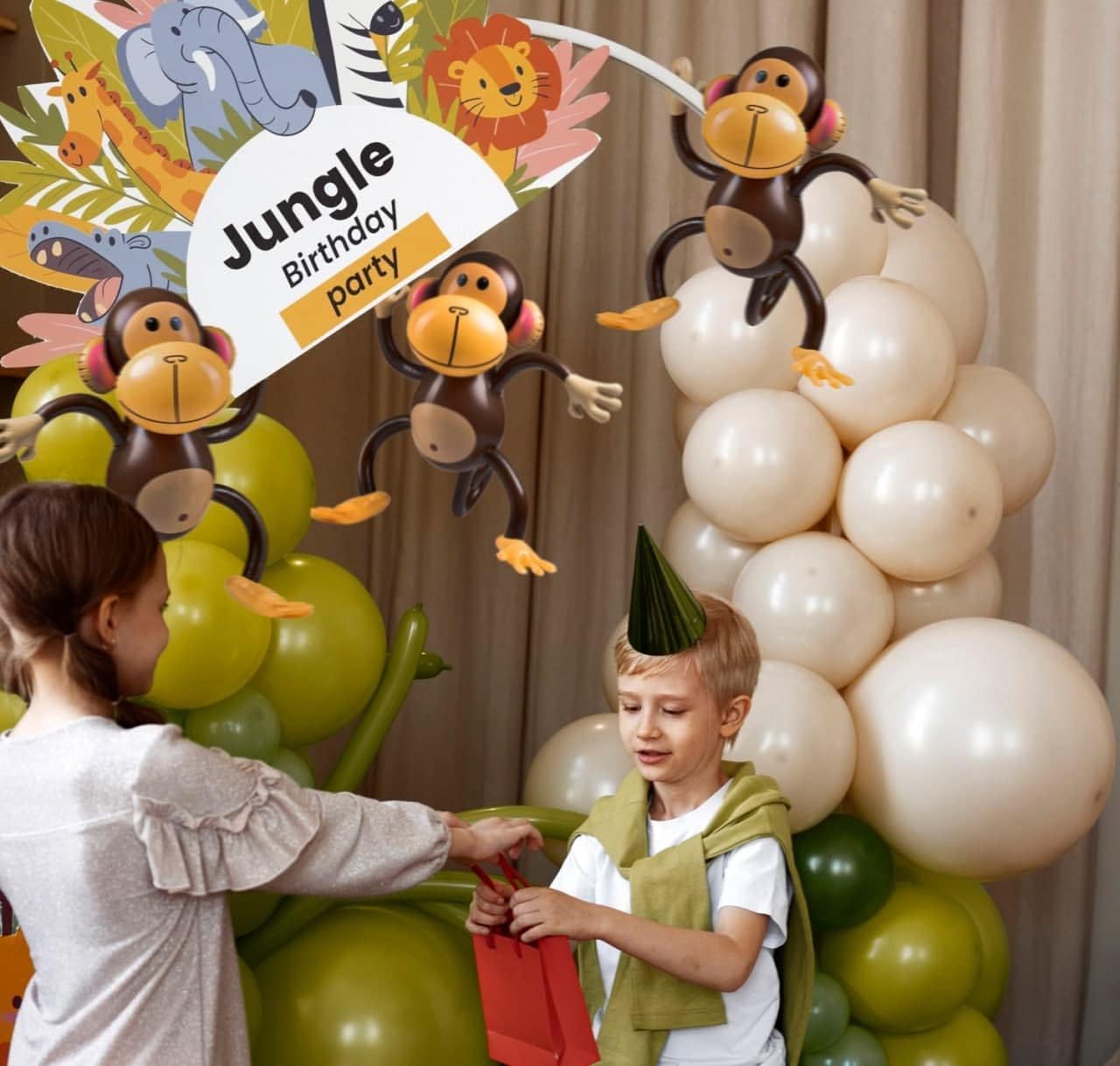 Happium Large Inflatable 3pcs Monkey 27-Inch Monkeys for Baby Shower Safari, Jungle Theme Party Decorations - Image 4
