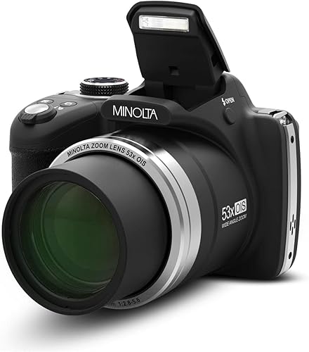 Minolta Pro Shot - Cámara digital HD de 16 megapíxeles con zoom óptico de 53x, video HD completo de 1080p y tarjeta SD de 16 GB, MN53Z, negro disponible en Yaxa Colombia