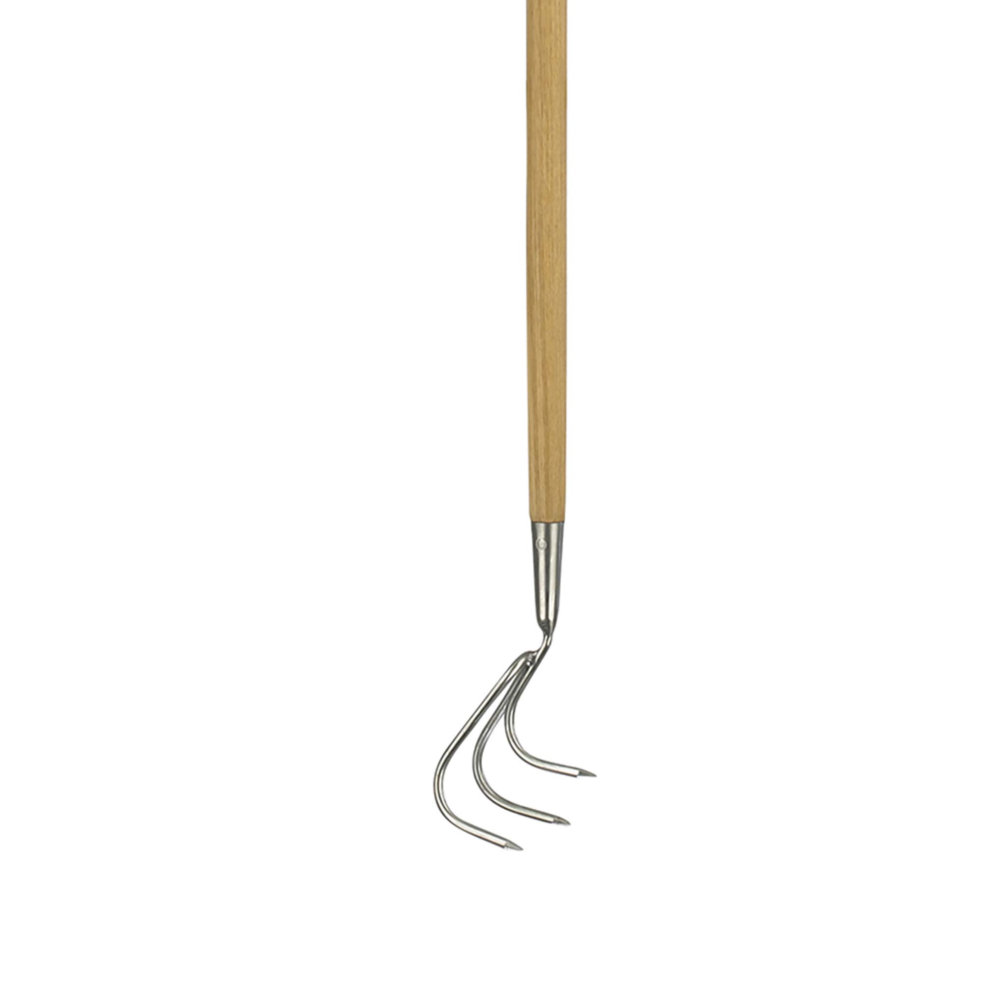 Kent & Stowe Cultivador Largo de 3 púas – Rastrillo de jardín de Acero Inoxidable para Romper los terrones con Mango de Madera, tamaño: 160 cm