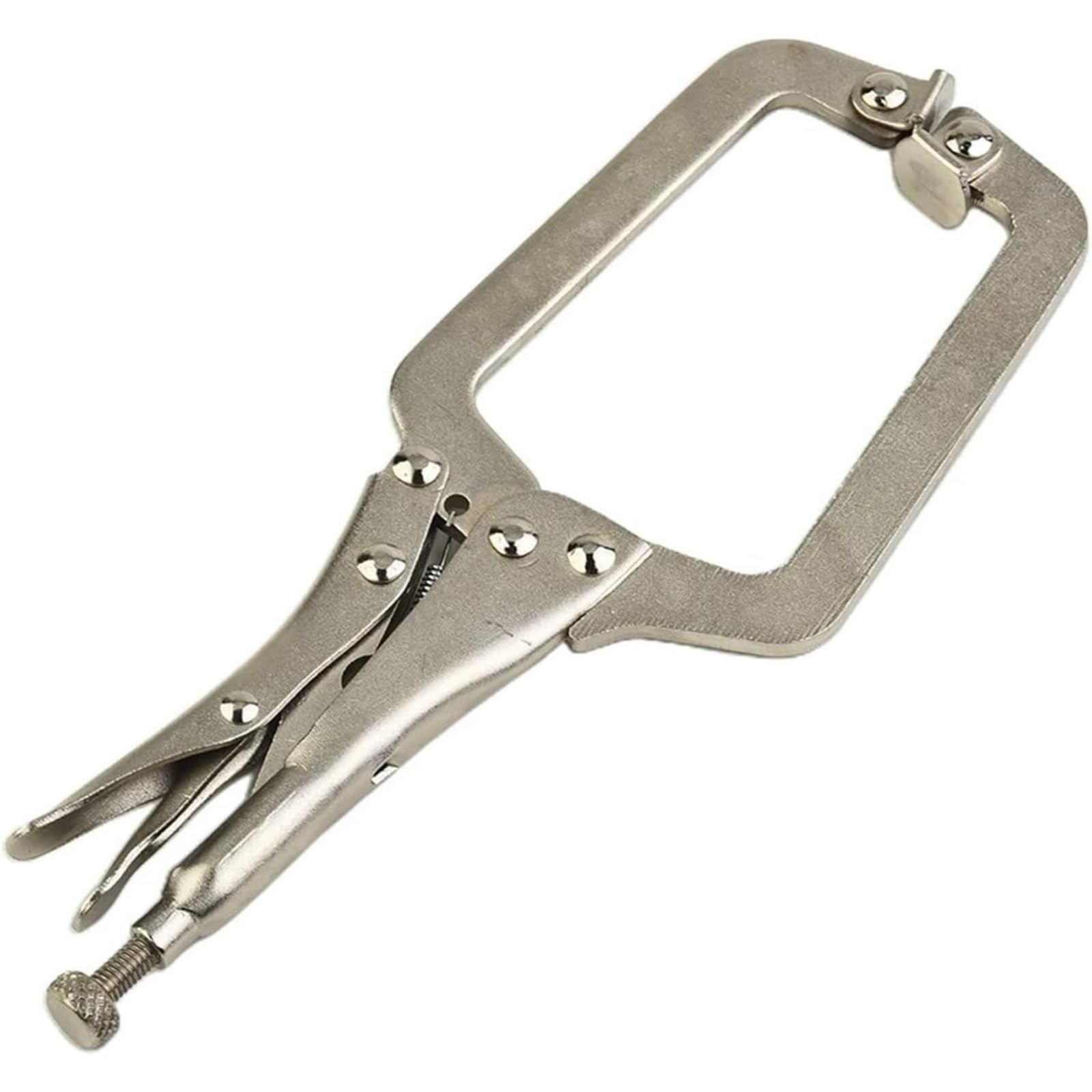 Pinza de presión Tipo C de Acero de 9 Pulgadas con mordaza pivotante; Herramienta de Alta Resistencia y precisión para Soldadura, carpintería y metalurgia