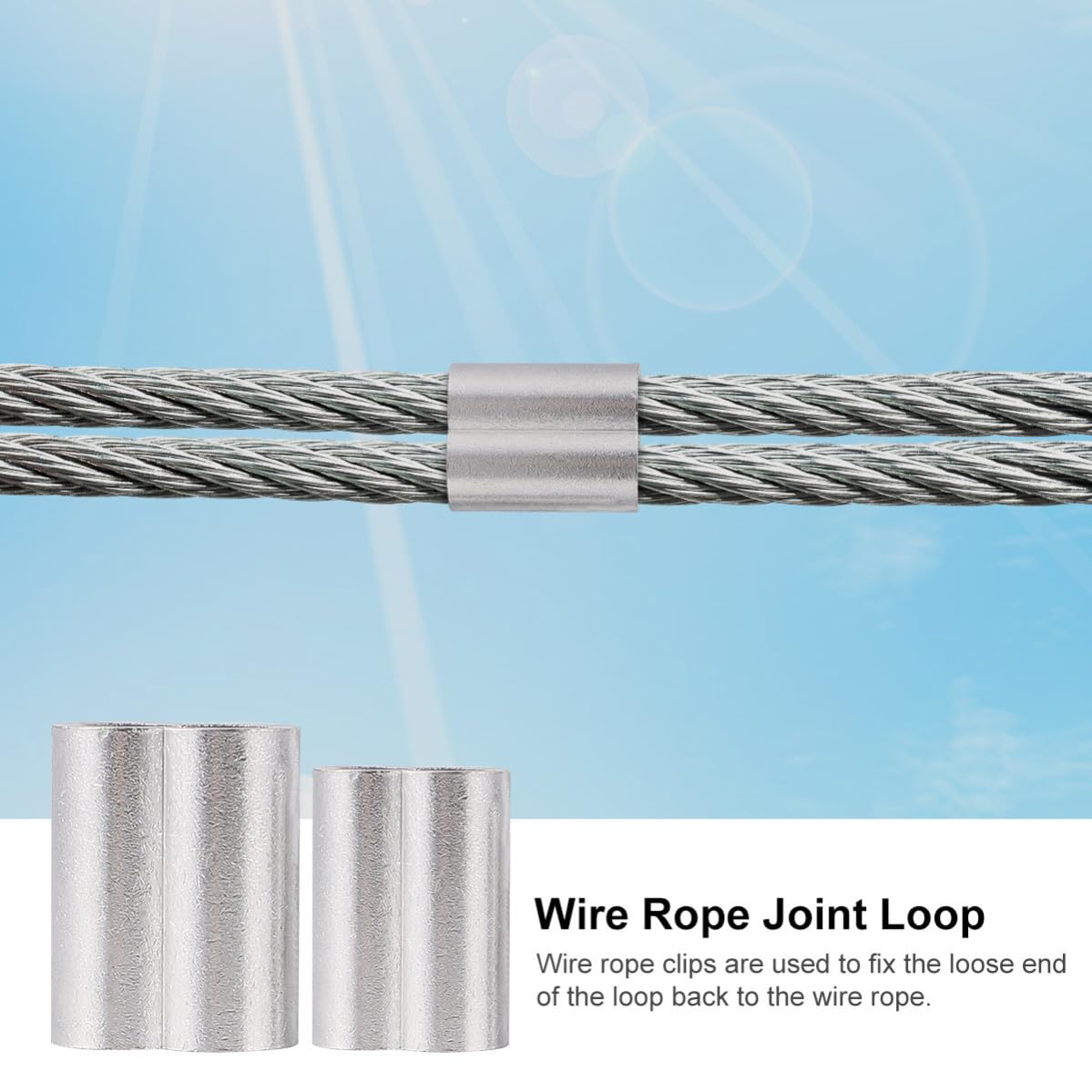 320 Pièces Manchons Doubles en Aluminium à Sertir pour Câble Acier Inoxydable, Légers et Résistants, pour Mariage et Travaux Agricoles